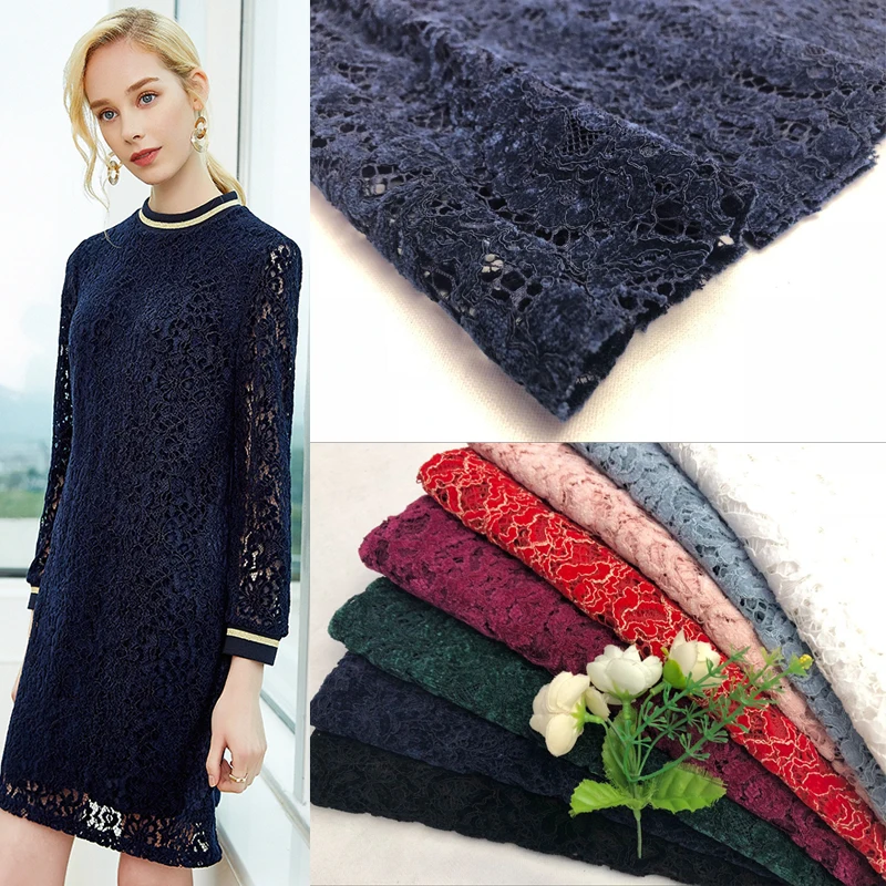 

LASUI 2019 NEW 3 meters 8 colors C0320 Skin-friendly High-end cord French Thickened Chenille yarn Hollow lace fabric