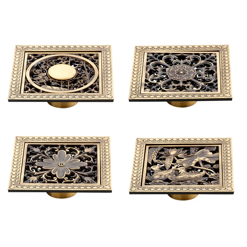 

brass floor drain Copy Europe type restoring ancient ways against the stench, kitchen bathroom floor drain water is leaking