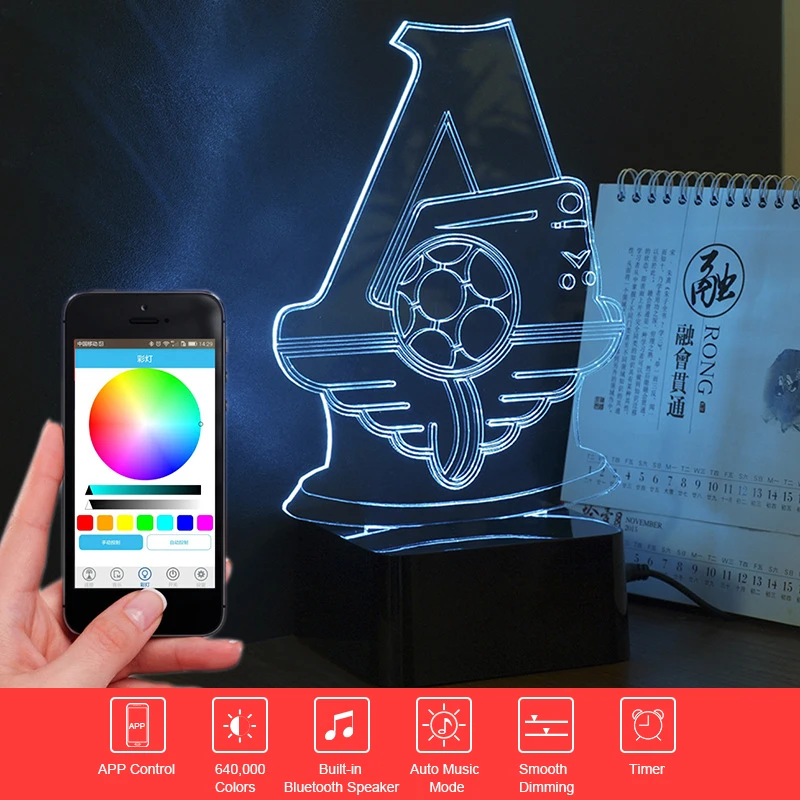 

Russia Football Team Lokomotive 3D Music Nightlight Bluetooth Speaker Party Table Lamp Colorful Gradient Home Lighting Drop Ship