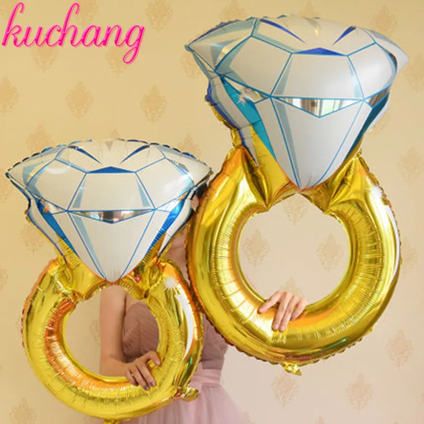 

Mini 33inch 43inch Lover Wedding Marriage Balloon Diamond Balloon Bride Ring Engagement Foil Valentine Balloons Party Toys