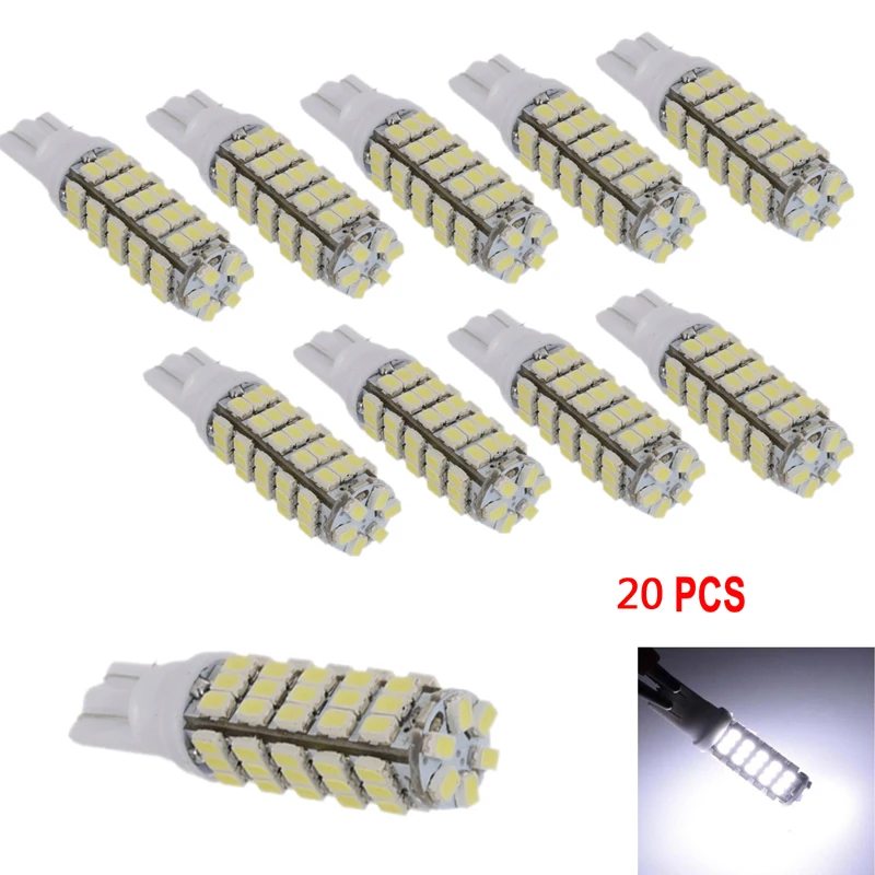 

20x T10/921/194 RV Trailer 12V 68-SMD LED White Car Light Bulbs Lamp Replacement