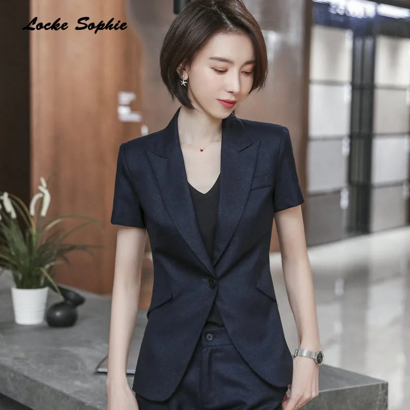 1pcs Women's Plus size Blazers coats 2019 Summer cotton blend Small Suits jackets ladies Skinny Office Blazers Suits coats