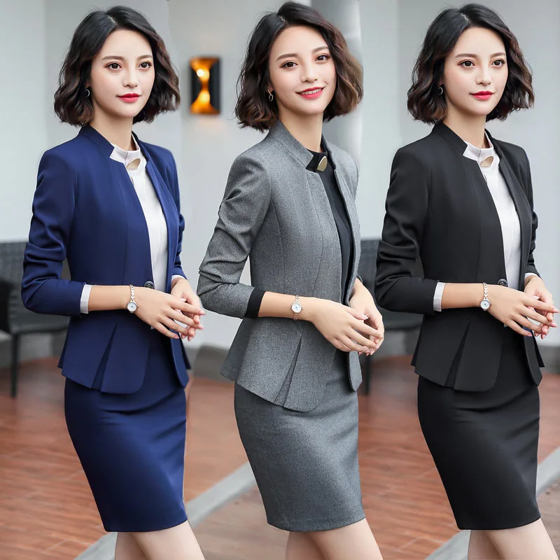 

IZICFLY Formal Business Summer Clothes For Women Suits office Sets with Skirt Ensemble Femme 2 Pieces Pantalon Elegant Plus Size