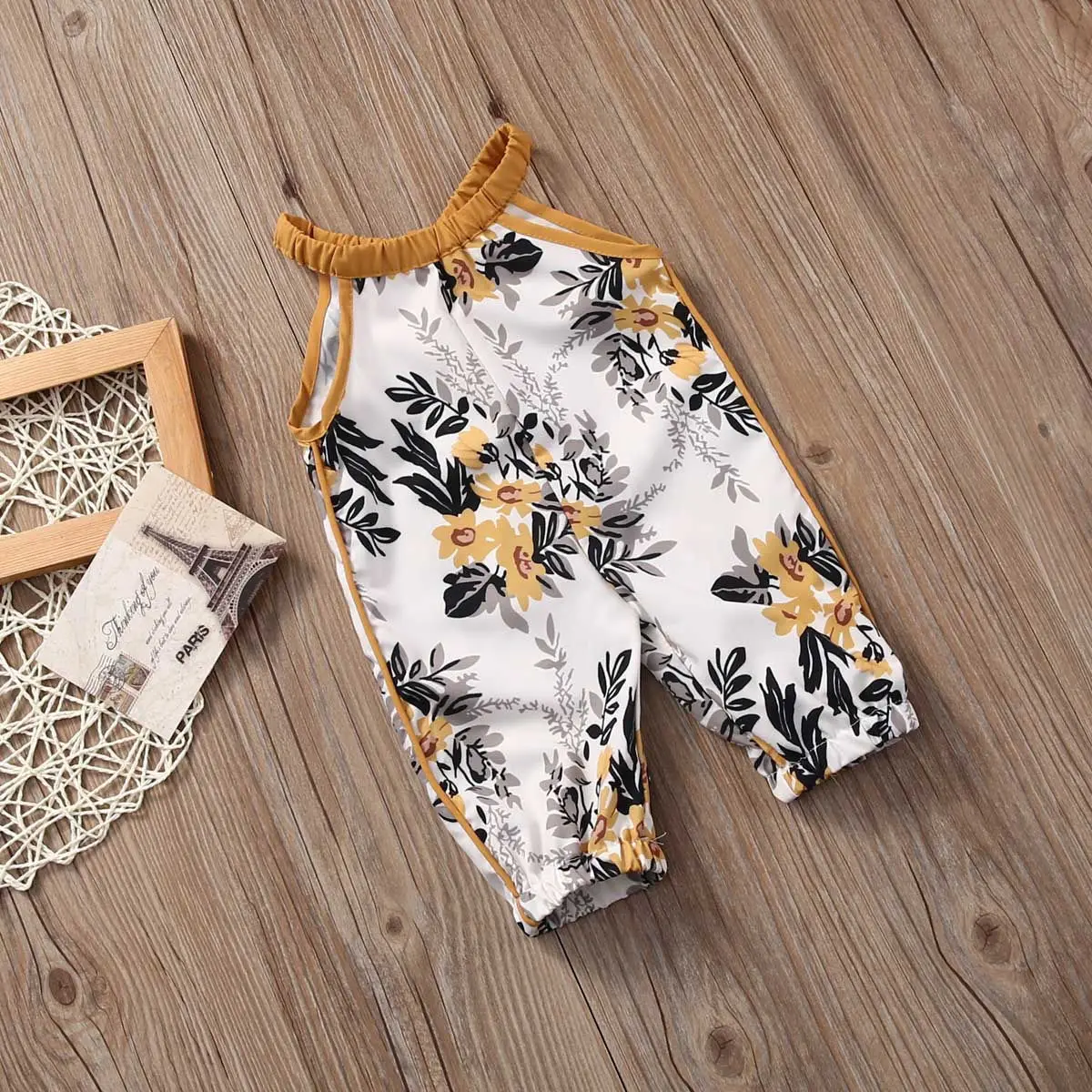 Newborn Toddler Baby Girls Rompers Sleeveless Floral Jumpsuit Clothes Sunflower Summer Outfits