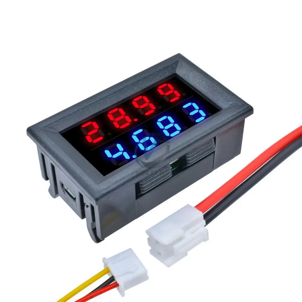 

0.28 inch Mini Digital Voltmeter Ammeter DC 100V 10A Voltmeter Current Meter Tester Panel Red Blue Dual LED Display