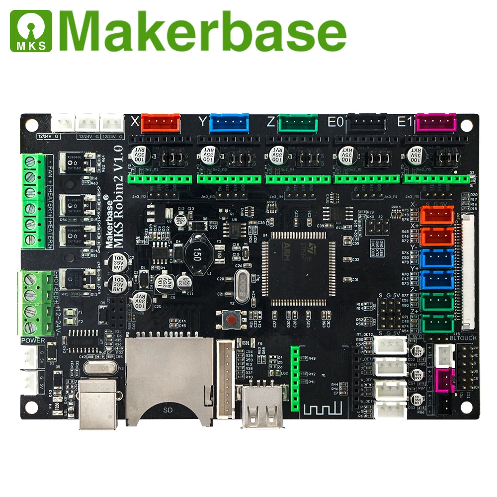 Материнская плата MAKERBASE STM32 MKS Robin2. Оборудование с открытым исходным кодом удобно для разработки и настройки. С 3,5 дюймовым tft-дисплеем tha