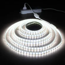 LAIMAIK IP65 LEVOU a fita À Prova D' Água LED tira 120 LEDs/M luzes Cordas SMD2835 flexível luz Jardim lâmpada de Duas Linhas tiras LEVOU 220 v