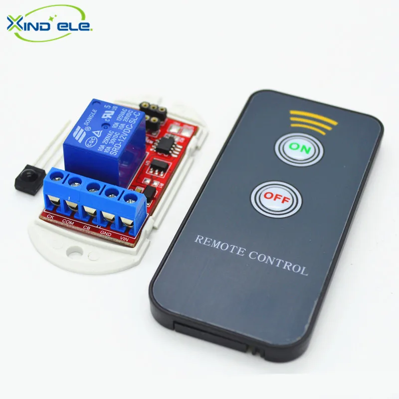 XIND ELE 1 CH 12V DC IR Self lock Remote Switch + Signal Reciever ...