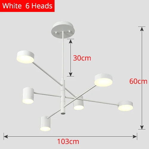 Современный светодиодный потолочный светильник, люстра для гостиной, столовой, спальни, декоративное освещение во французском стиле - Цвет абажура: White  6 Heads