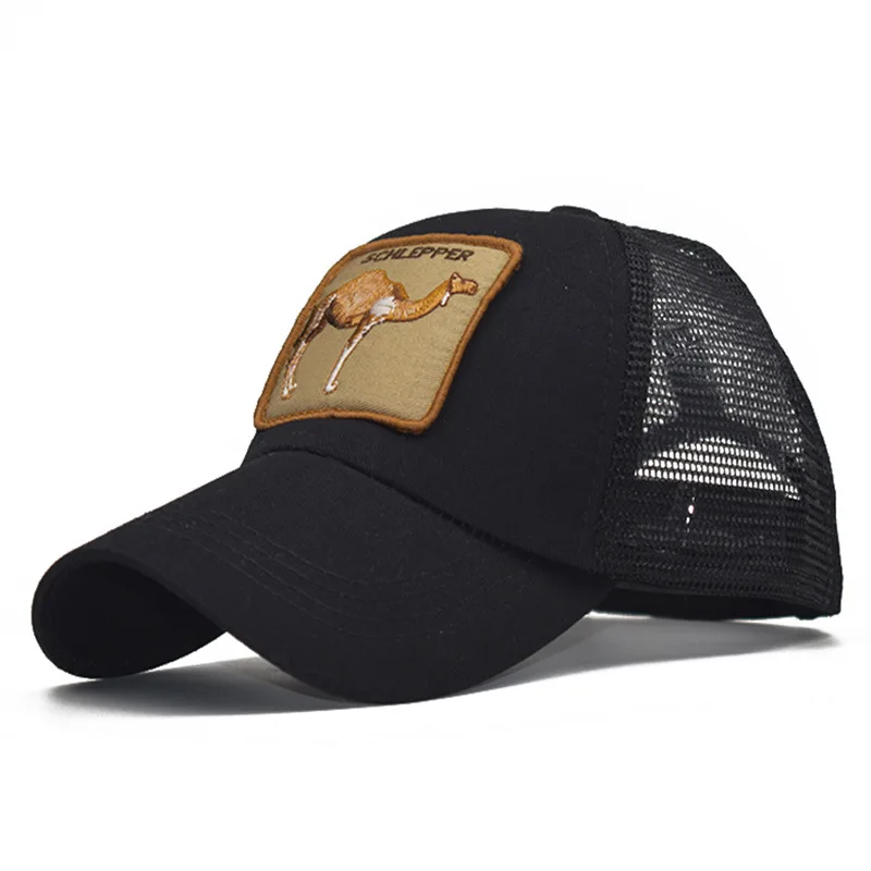 

Schlepper Embroidery Animal Camel Baseball Cap Men Women Outdoor Sports Cap Mesh Breathable Hat