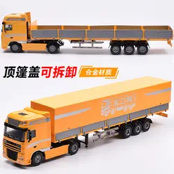 Сплав Инженерно-грузовик модель плащ бортовой грузовик полуприцеп Детская игрушка автомобиль W101