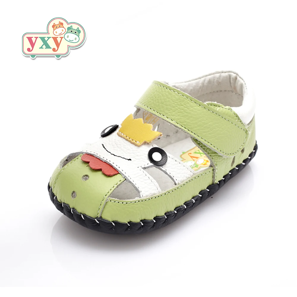 

YXY 2019 summer genuine leather frog baby first walkers girls boys toddler hand-made Newborn soft anti-slip shoes