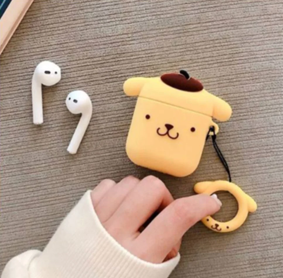 For AirPods Case Cute Cartoon Puppy Dog Earphone Case For Apple Airpods 2 Silicone Lovely Protector Cover with Finger Ring Strap