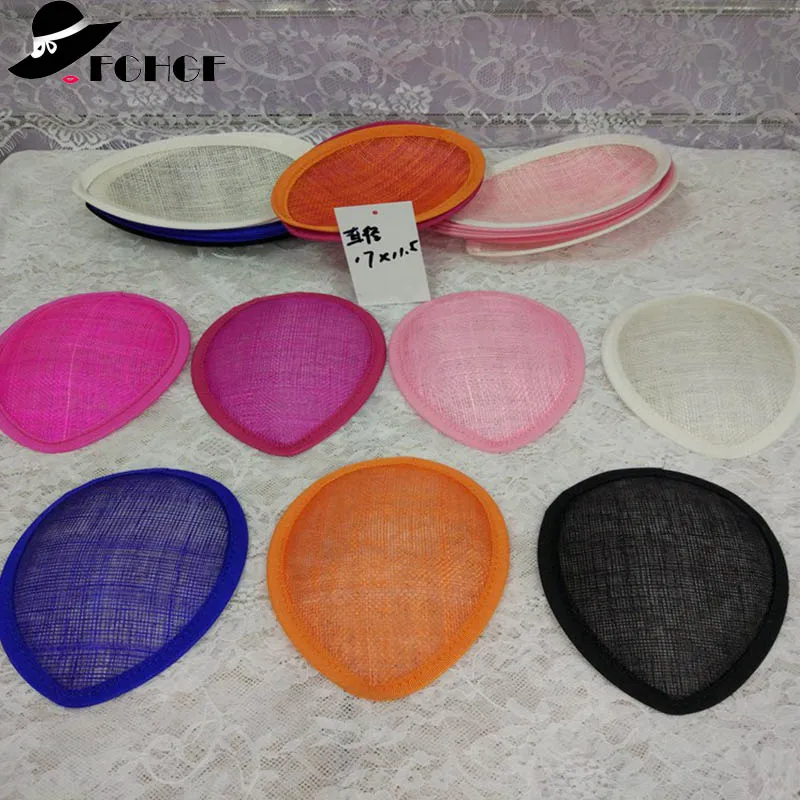 

6.7"*4.5"Teardrop Sinamay Hat Fascinator Base Millinery Craft Material Race Kentucky Derby Party Wedding Hats Base Multi Color