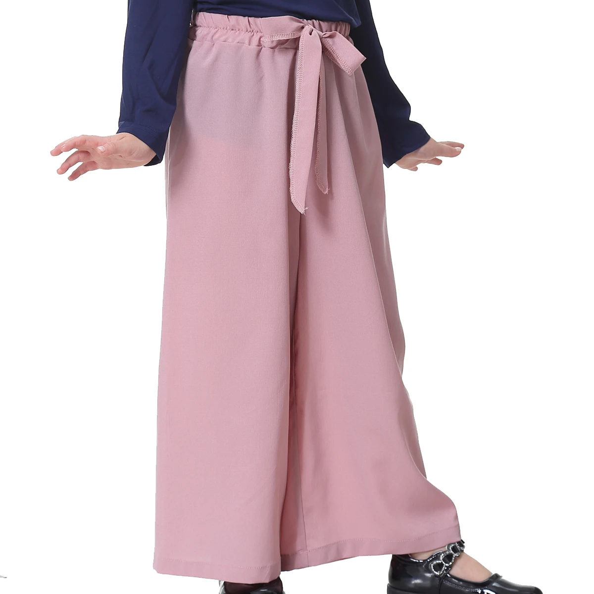 Wide Leg Trousers Childrens Pants Summer Spring Casual High Waist Solid Color Linen Blends