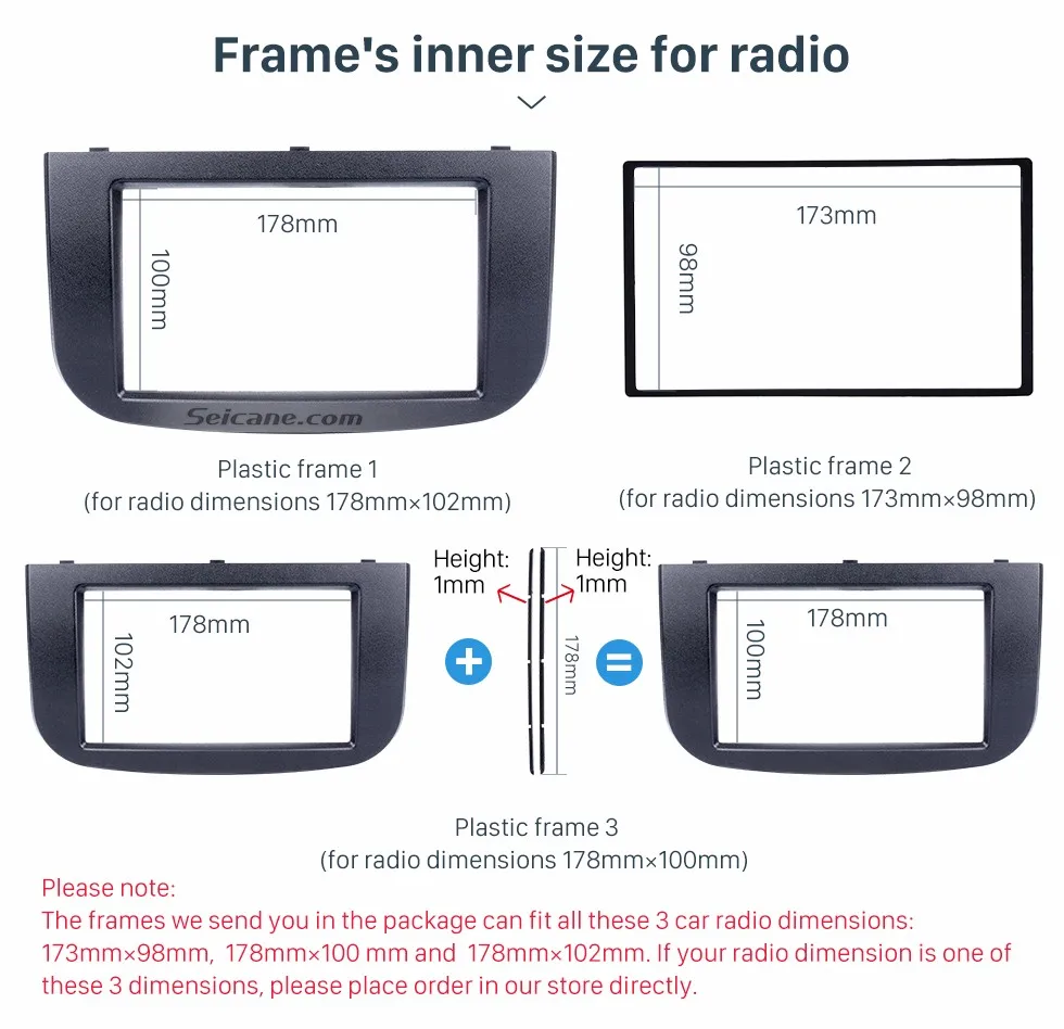 Seicane 173*98 178*100 178*102 мм 2din автомобильный dvd-плеер Панель рамка стерео фасции Для 2007 Mitsubishi Colt