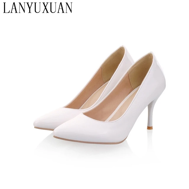 Plus Big Size 34-47 Shoes Woman 2017 New Arrival Wedding Ladies High Heel Fashion Sweet Dress Pointed Toe Women Pumps A-3 1