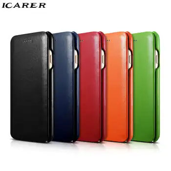 

iCarer For iPhone 7 7Plus Case Luxury Color Brand Accessory Leather+Hard Plastic Armor Flip Protective Back Phone Case Cover