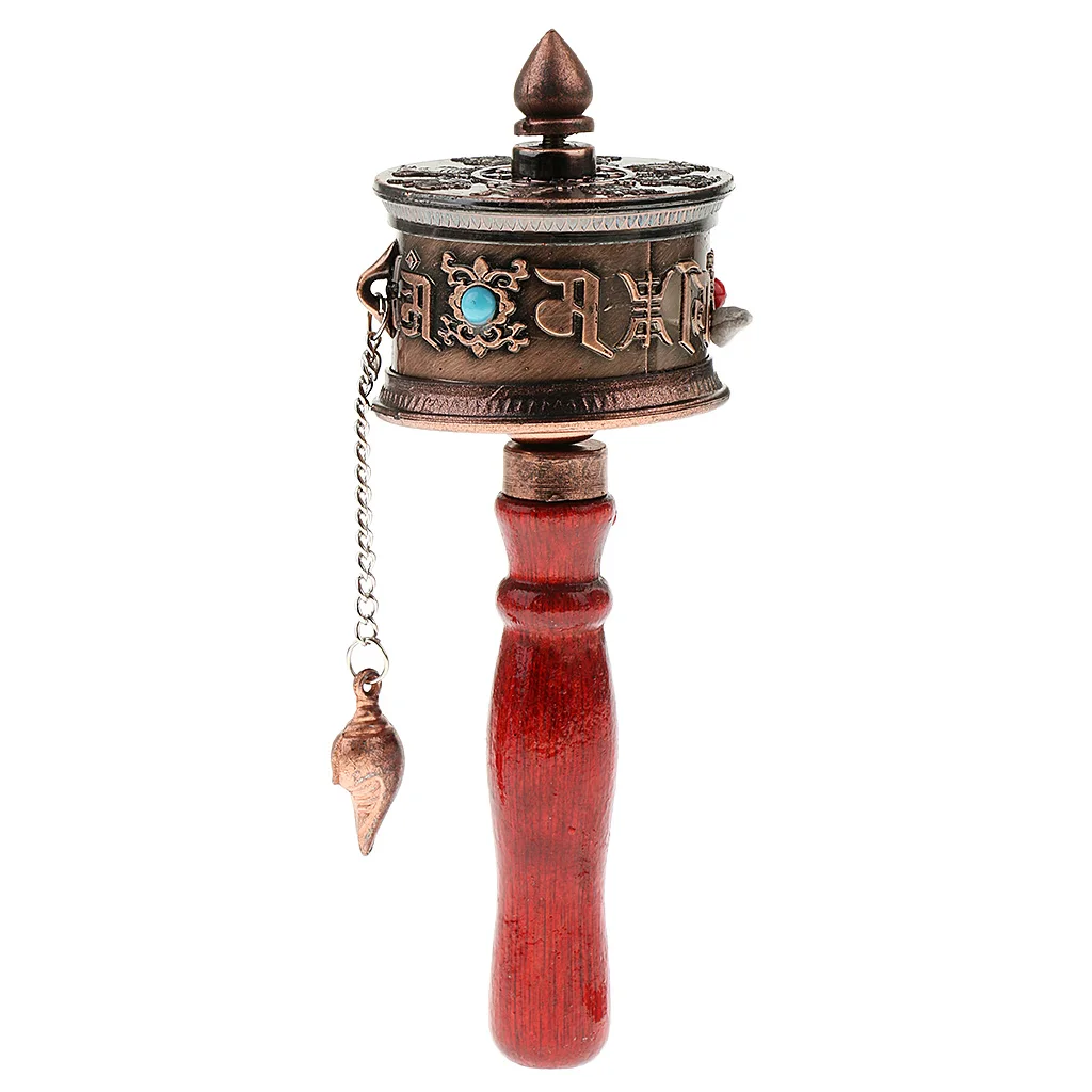 1Pc Portable Hand Prayer Wheel Om Mani Padme Hum Mantra Nepal for Buddhsim Gift