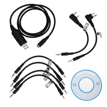 

Multifunction 6 in 1 USB Programming Cable For Kenwood Baofeng Motorola Yaesu For Icom Handy Walkie Talkie Car Radio CD Software
