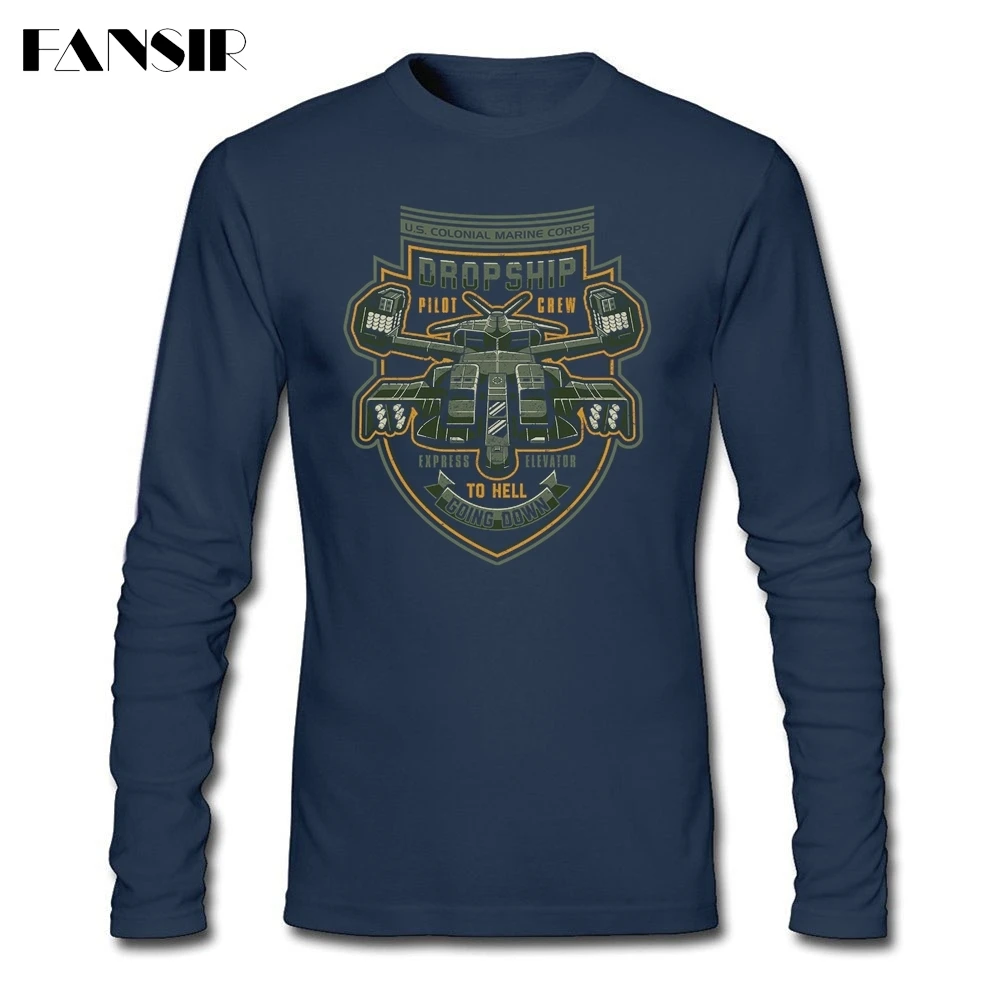 

Casual Men's T Shirt Express Elevator to Hell Natural Cotton Crew Neck Long Sleeved Clothing For Youth