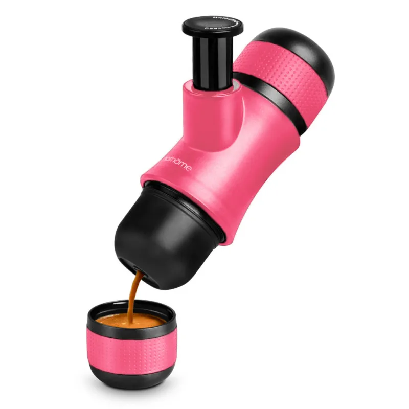 

Manual Espresso Coffee Maker Hand Pressure Italian Coffee Machine Outdoor Travel Portable Espresso Machine 8Bar 1-2 Cup Pink