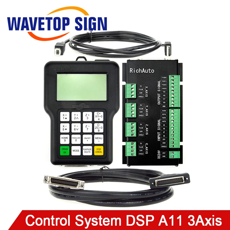 RichAuto DSP A11 числового программного управления A11S A11E 3 Axis контроллер для ЧПУ