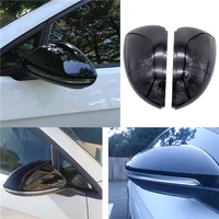 black pair For Volkswagen GOLF MK7 2013-2017 1 Pair Left/Right Black Caps Mirror Cover Mirror Housing Shell Rearview Wing Car Accessories (1)
