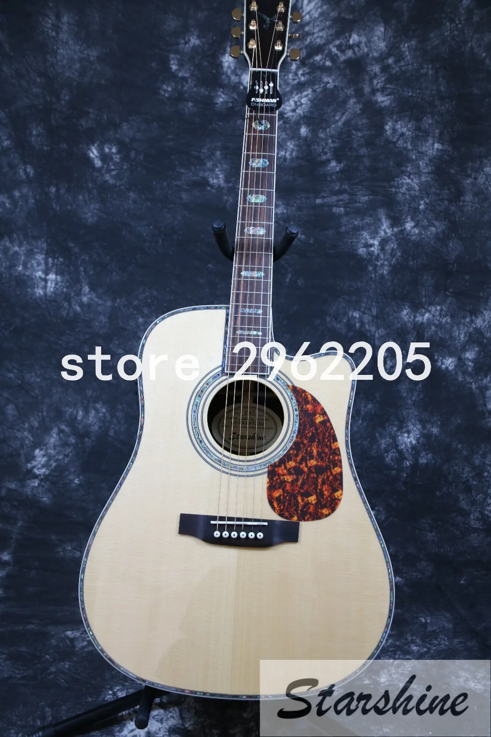Inlock высокого качества Starshine SR-RS-45A 41 ''Акустическая гитара Grover тюнер Твердый Топ fishman EQ Золото Оборудование