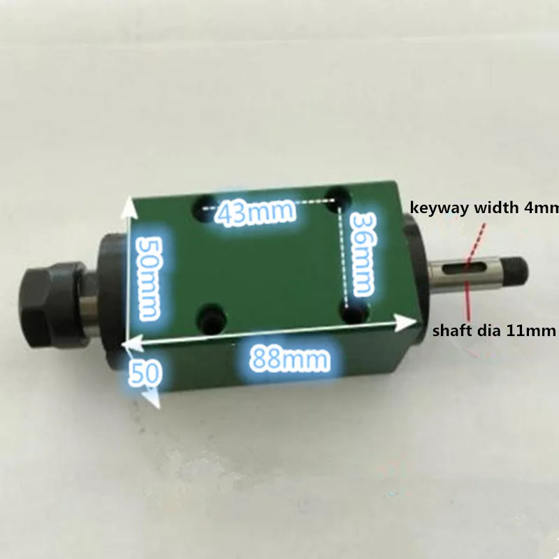 

ER16 Collet Chuck Power Head Spindle Unit Head 50mm Machine Tool Spindle Max. 3000rpm for Drilling/Cutting/Boring/Milling