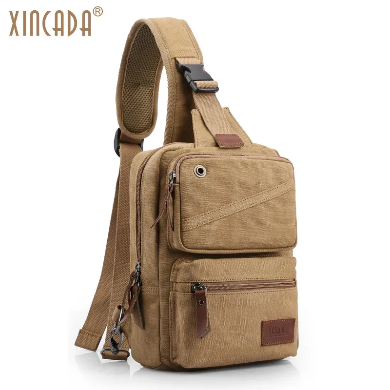 XINCADA Винтаж Ретро Стиль Crossbody Креста тела слинг сумка маленькая человек кошелек плечо сумка груди для Для мужчин Murse - Цвет: Khaki