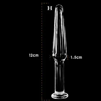 12cm Glass plug anal drill sex toys for woman lesbian G SPOT squirt Crystal hook dildo anal prostate stimulator anus BUTTplug 3