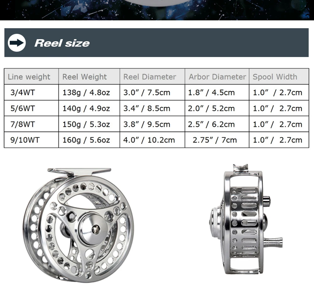 Pesca com Carretel Cnc de Alumínio 7 8 9 10wt Usinado Voar Carretel Prata Grande Caramanchão Bolsa 3 - 4 5 6 3 10wt cnc de alumínio usinado voar carretel