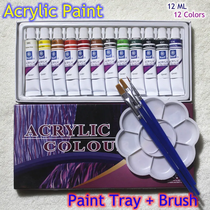 High Quality Acrylic Paints Tube Set Nail Art Painting Drawing Tool For The Artists 12ML 12
