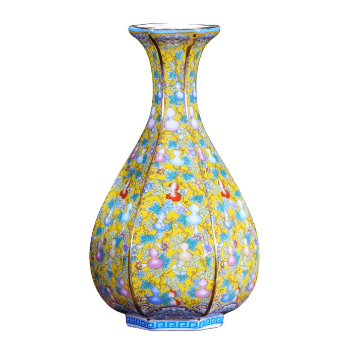 Цзиндэчжэнь керамическая ваза имитирующая Yongzheng эмаль античный ретро композиции китайский дом гостиная украшения - Цвет: vase x1