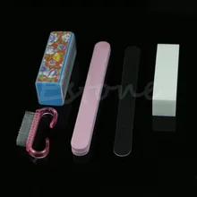 5 шт./компл. Профессиональный гвоздь прямоугольный файлы щетка набор инструментов для маникюра для ногтей набор Пилочки для ногтей шлифовальная 100/180 кривой