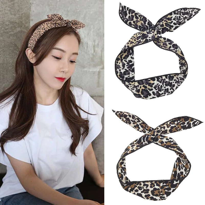 

Printing Leopard Cross Headband For Women Turban Hairband Stretch Twisted Knotted Hair Band Hair Accessories Headwear
