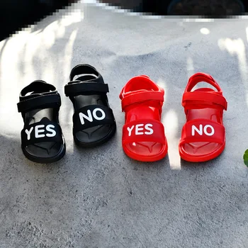 

Children's Sandals Boys Girls Summer Sandals Soft Sole Beach Shoes YES NO Toddlers Baby Shoes Black Red Sandal Hook Loop 21-36