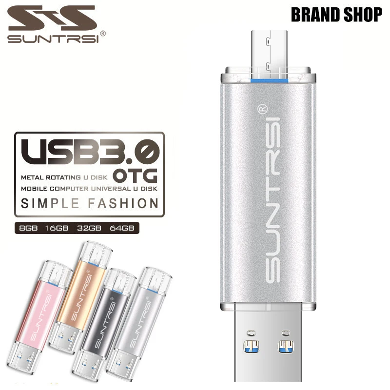 Suntrsi OTG флеш накопитель USB 3 0 64 ГБ 32 16 8 флэш под заказ с логотипом палка бесплатная