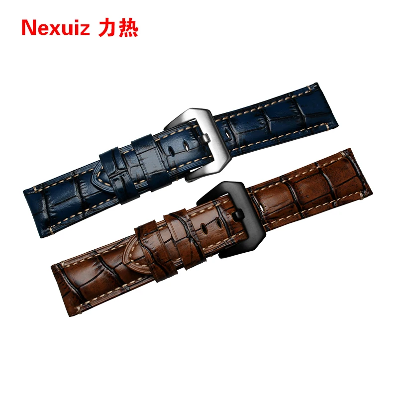 

24mm New Arrival watchband High quality bracelets Genuine Leather WatchBand Strap For PAM free shipping