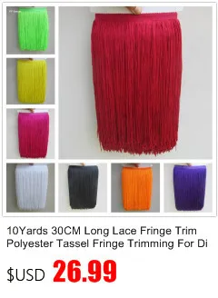 YY-tesco 1 Yards 50CM Long Lace Fringe Trim Tassel Fringe Trimming For Diy Latin Dress Stage Clothes Accessories Lace Ribbon