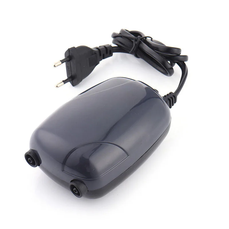 EU Plug Aquarium Air Pump Fish Tank Mini Silent Compressor Double Outlet Oxygen Pumps Aquariums Aquatic Accessories 220V