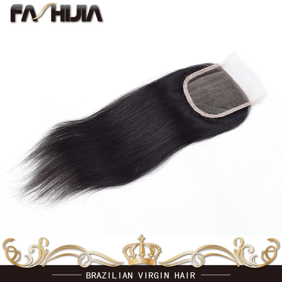 Remy Brazilian Virgin Hair Closure Bleached Knots 4x4 Virgin Brazilian Lace Closure Straight Hair Middle Part Straight Natural ali queen