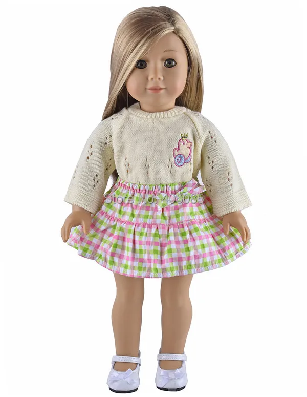 Handmade Sweater Flower Skirt Doll Clothes For 18 American Girl