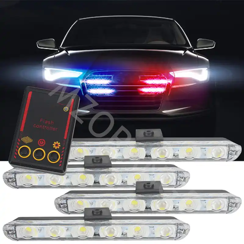 Rechargeable LED Warning Lights With Car Light Round Beacon
