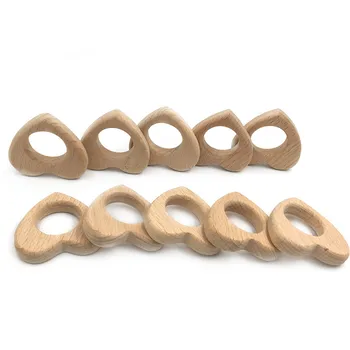 

Baby Wooden Teething Natural Wooden Heart Beech Wood Nursing Bracelet Pendant Charms Wooden Teether Charms