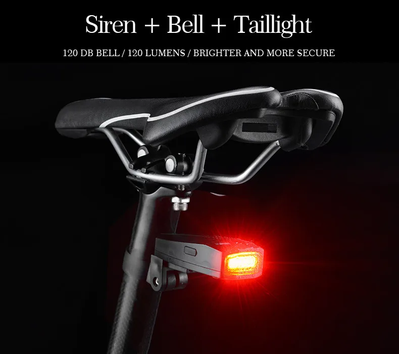 ROCKBROS Противоугонный велосипедный светильник 4 в 1 с дистанционным управлением высокий светильник вспышка светильник s Интеллектуальная охранная сигнализация безопасное освещение сиденья