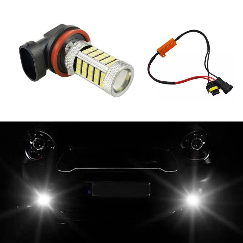 

1x H8 H11 LED canbus 2835 Bulbs Reflector Mirror Design For Fog Lights No Error For Mercedes Benz W211 W212 W164 W221