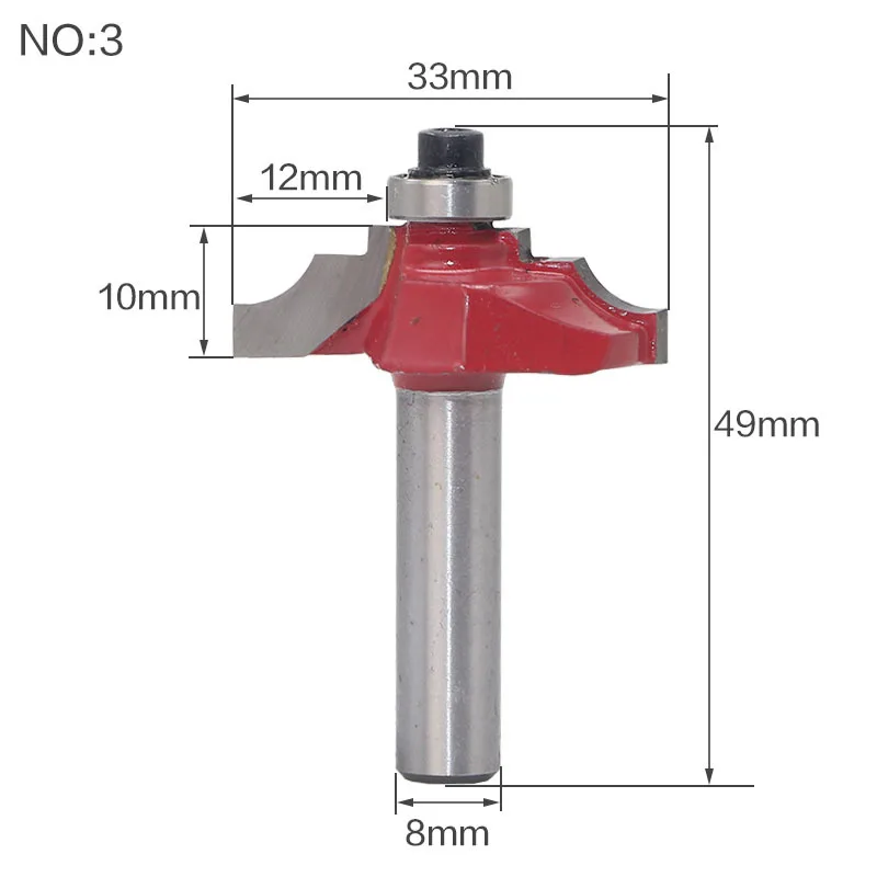 8 мм традиционный Ogee кромкоформовочный маршрутизатор бит-" хвостовик деревообрабатывающий нож Линия для дерева - Длина режущей кромки: NO3