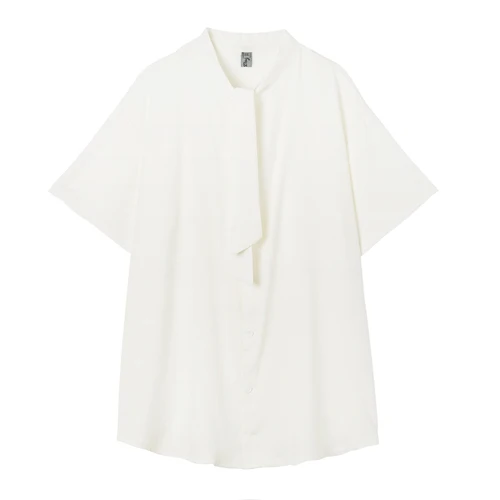 C287 white Мужская мода белый черное платье для вечеринки рубашка уличная костюмы для мужчин свободные короткий рукав галстук бабочка повседневные рубашки - Цвет: C287 white